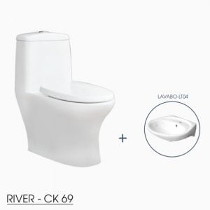 Combo Bồn cầu 1 khối Thiên Thanh RIVER – CK69