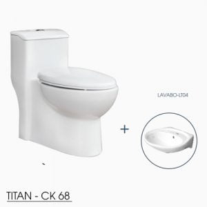 Combo Bồn cầu 1 khối Thiên Thanh TITAN – CK68